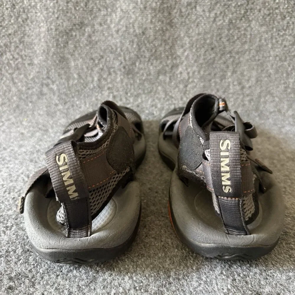 KEEN x Simms Men's Sandals Black Gray Orange Adjustable Straps Hiking US 13